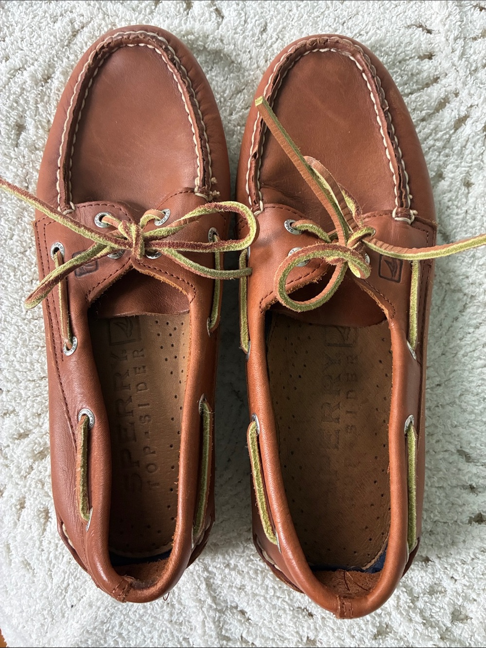 Sperry Men's Brown Leather Boat Shoes 8.5